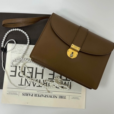 【赫蒂國際精品】Gucci古馳 棕色復古信封包 手拿包 vintage