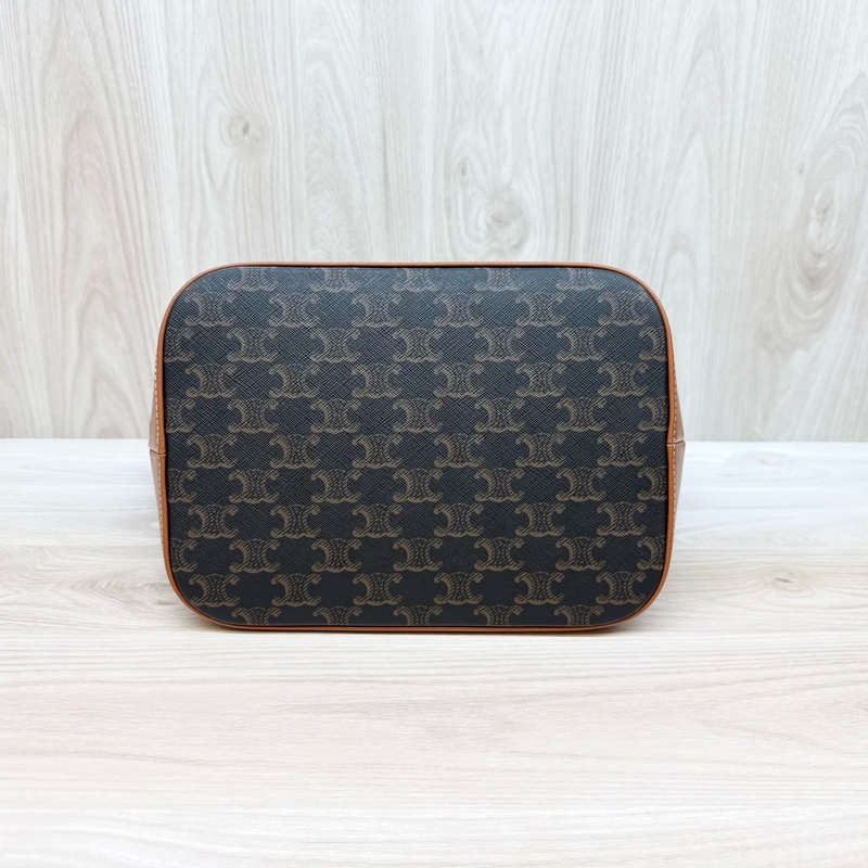 Celine🤎棕牛皮凱旋門中型水桶包/191132CAS.04LU-5