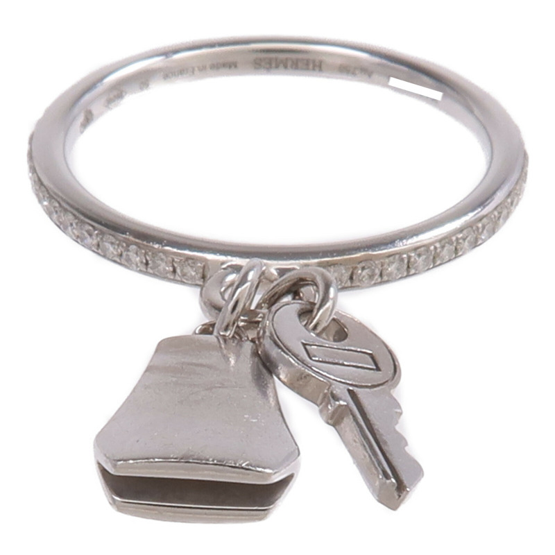 HERMES 18K白金Kelly Clochette Ring鑽石戒指-1