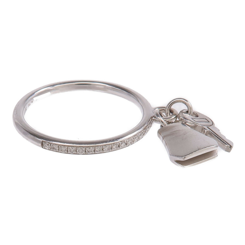 HERMES 18K白金Kelly Clochette Ring鑽石戒指-3