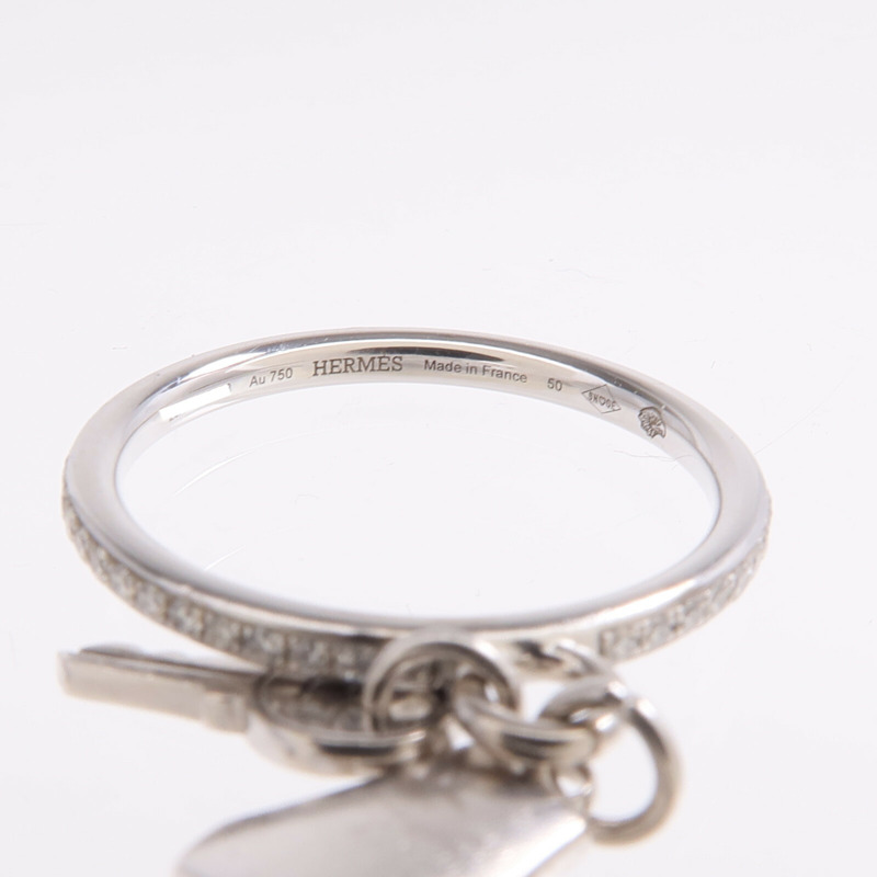 HERMES 18K白金Kelly Clochette Ring鑽石戒指-4