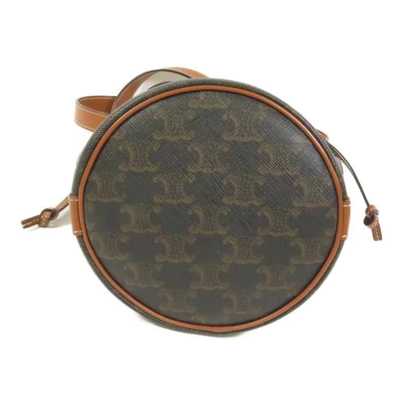 CELINE 塗層帆布Triomphe Drawstring Small bucket肩背袋-3