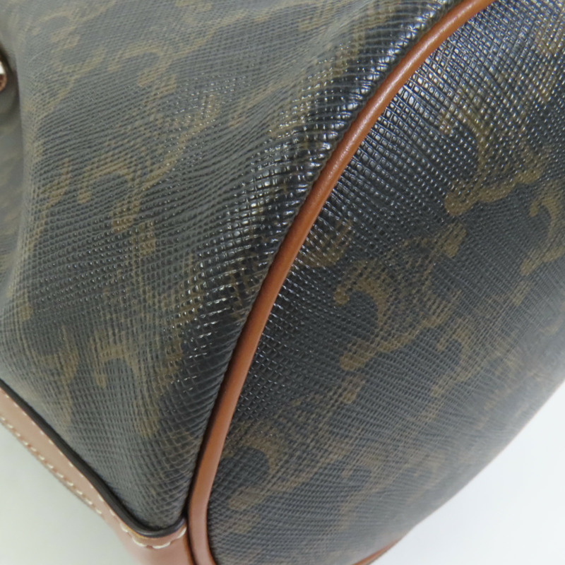 CELINE 塗層帆布Triomphe Drawstring Small bucket肩背袋-10