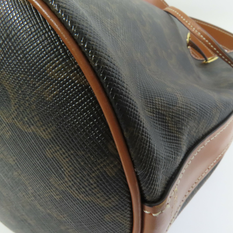 CELINE 塗層帆布Triomphe Drawstring Small bucket肩背袋-12