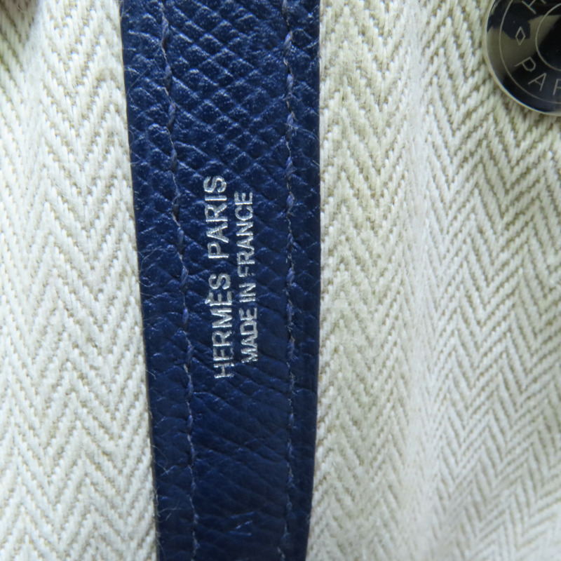 HERMES Epsom皮革Garden Party TPM手挽袋Blue Nuit-7