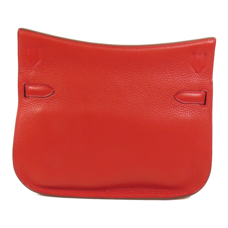 HERMES Clemence皮革Jypsiere 28肩背袋Rouge Casaque-1