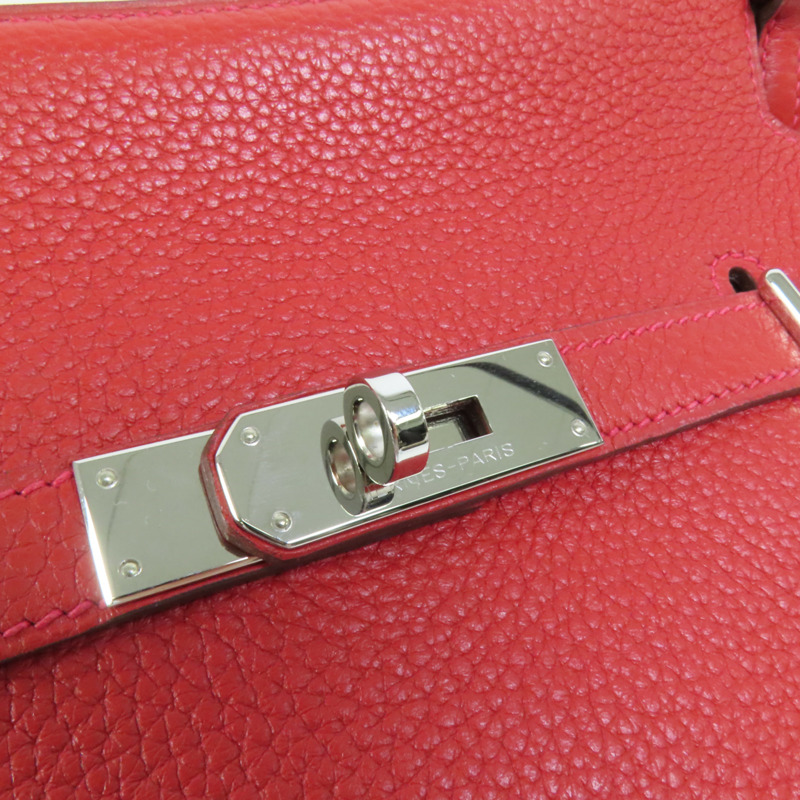 HERMES Clemence皮革Jypsiere 28肩背袋Rouge Casaque-8