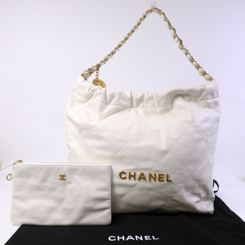 CHANEL 牛皮皮革Chanel 22鏈帶肩背袋-9