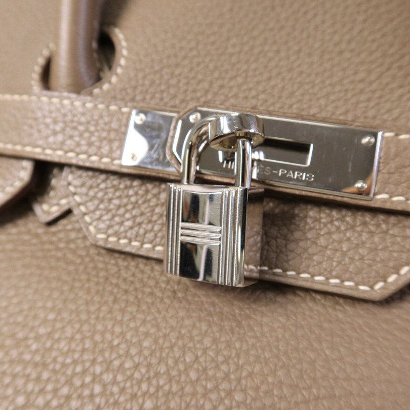 HERMES Togo皮革Birkin 35手挽袋Etoupe-6