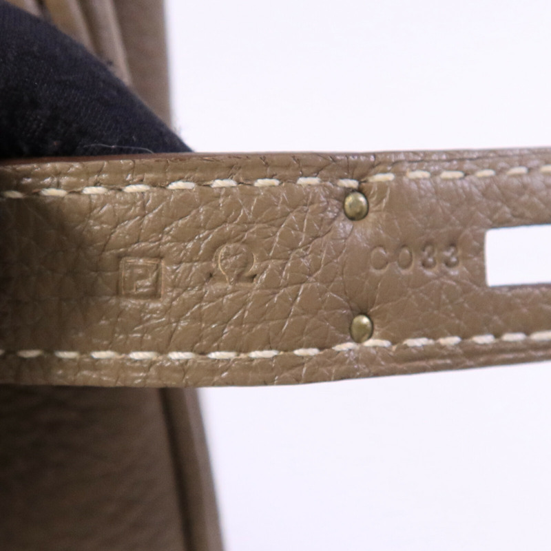 HERMES Togo皮革Birkin 35手挽袋Etoupe-7