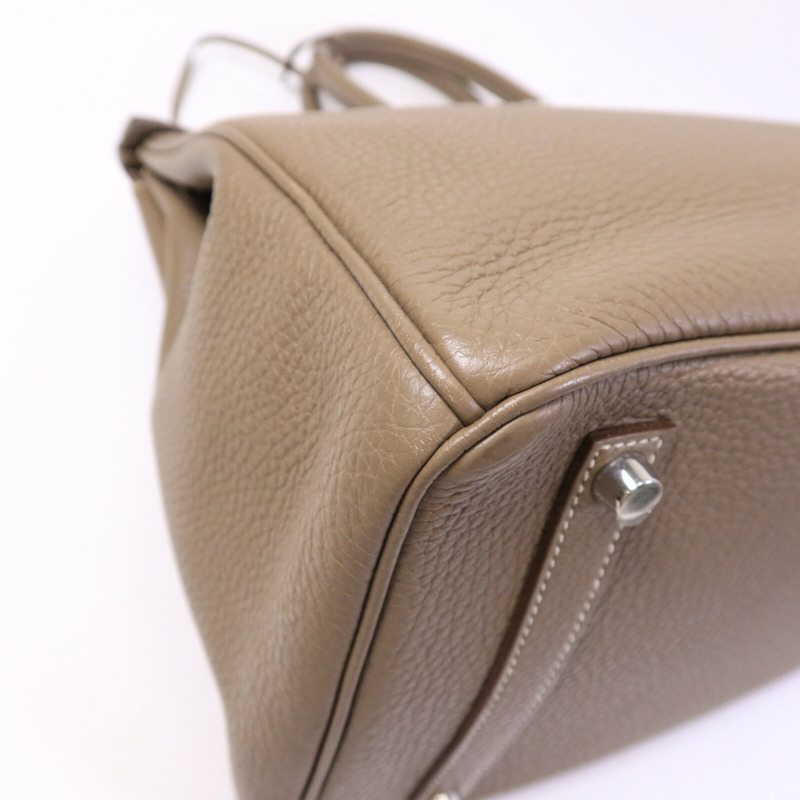 HERMES Togo皮革Birkin 35手挽袋Etoupe-10