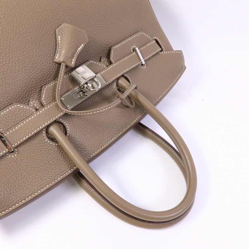 HERMES Togo皮革Birkin 35手挽袋Etoupe-13