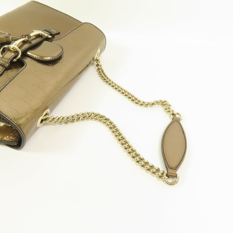 GUCCI 漆皮皮革Emily肩背袋-4