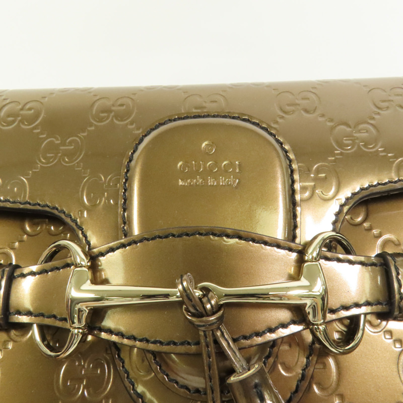 GUCCI 漆皮皮革Emily肩背袋-7