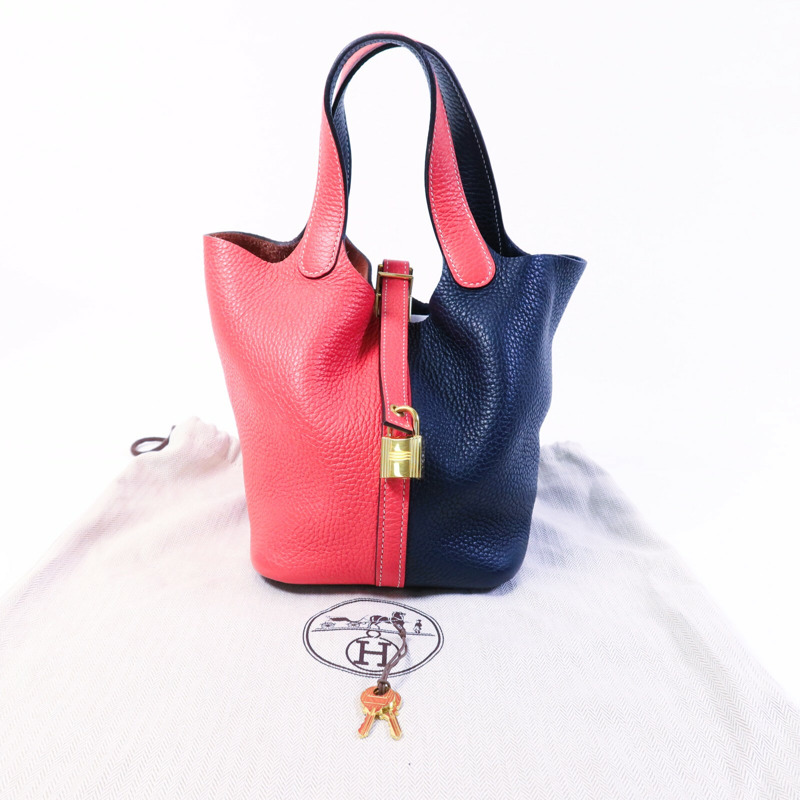 HERMES Clemence皮革Picotin PM手提袋-9