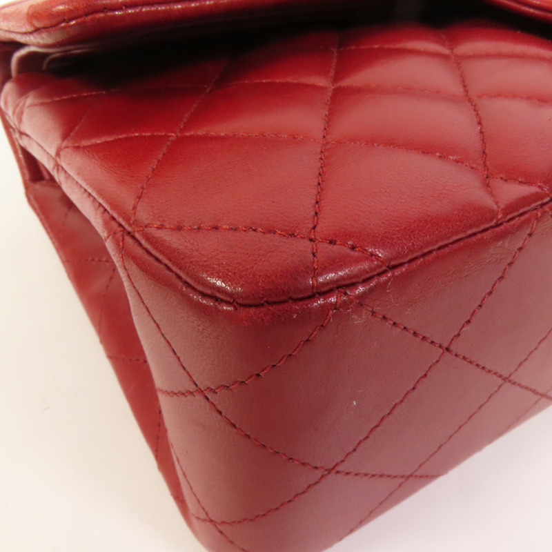 CHANEL 羊皮皮革Classic 25鏈帶肩背袋-11