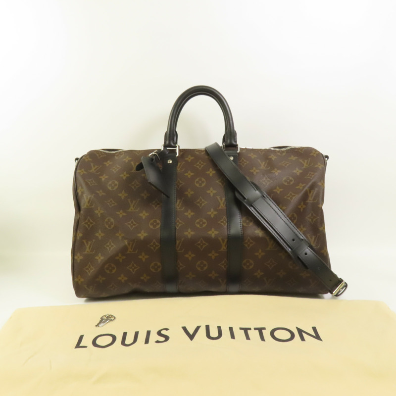 LOUIS VUITTON Monogram Macassar Keepall Bandouliere 45手挽肩背兩用袋-12