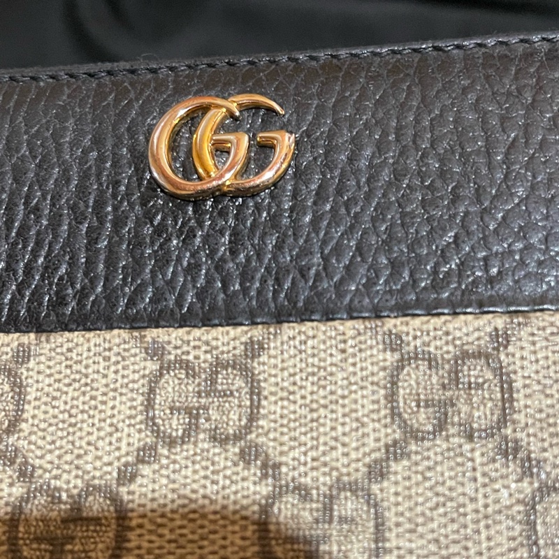 Gucci經典老花金釦長夾(附台灣購證)-46