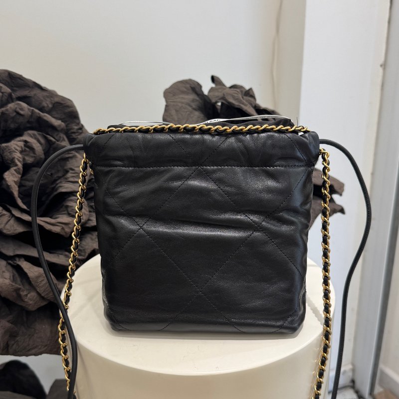 香奈兒/Chanel 22bag mini黑金垃圾袋鏈條包-6