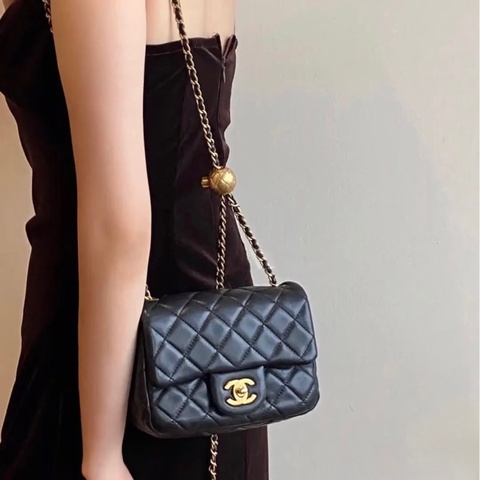 CHANEL爆款✨黑金羊皮金球方胖 AS1786(超難買的金球）