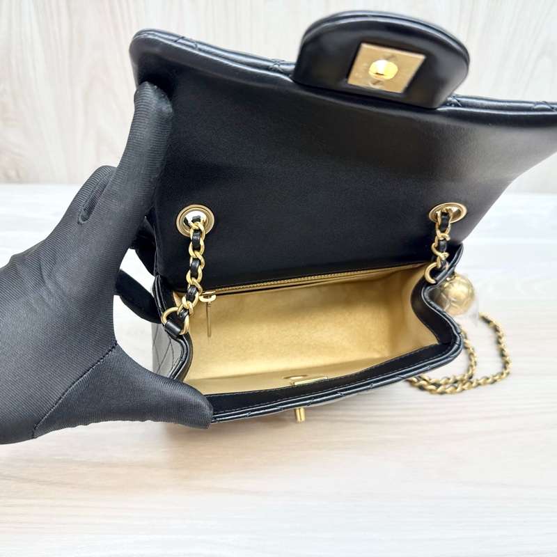 CHANEL超新爆款✨黑金羊皮金球方胖 AS1786(超難買的金球)-9