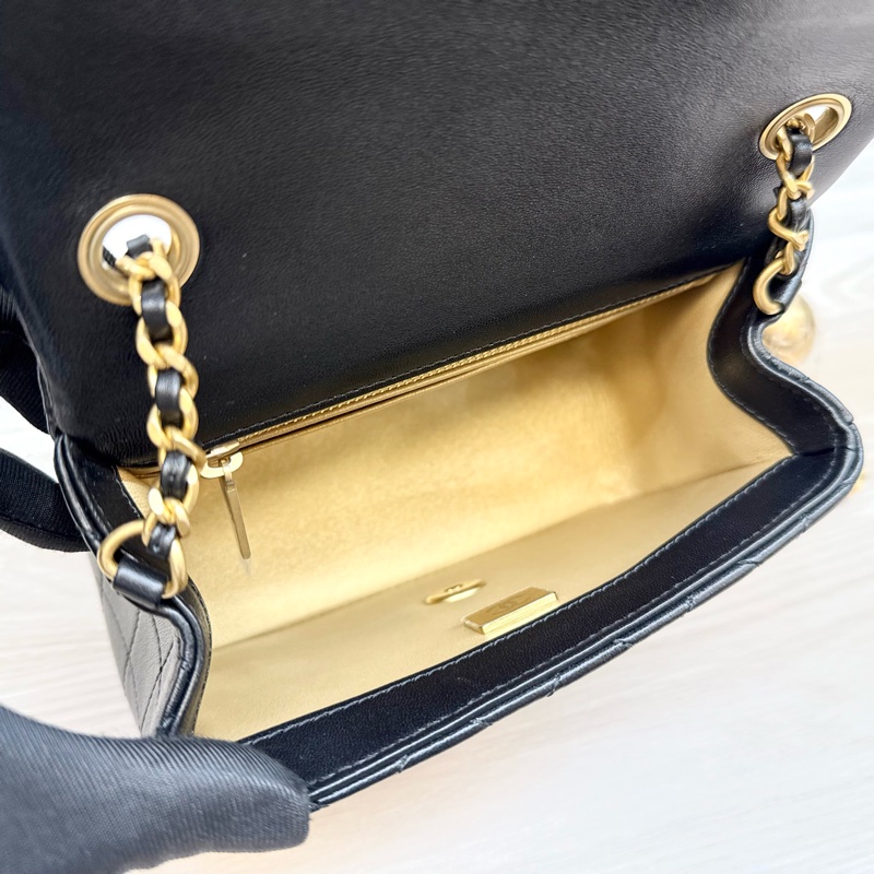 CHANEL超新爆款✨黑金羊皮金球方胖 AS1786(超難買的金球)-11