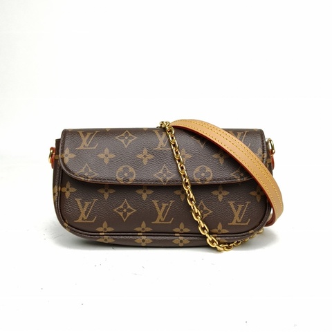 LOUIS VUITTON IVY鏈條腋下包老花PVC金扣晶片
