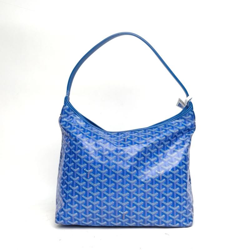 GOYARD BohemeHoboBag子母腋下包藍色PVC銀扣-2
