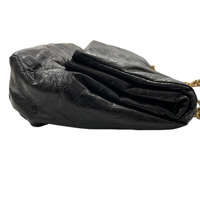 BALENCIAGA 巴黎世家 765945 MONACO MEDIUM 鍊條肩背包 中號 皮革 黑色 金釦-4