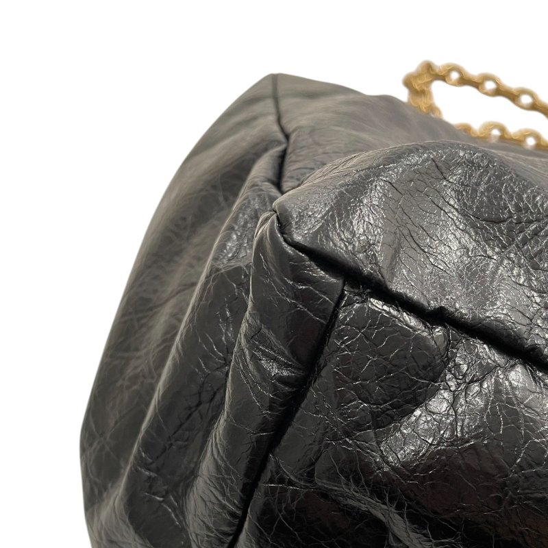 BALENCIAGA 巴黎世家 765945 MONACO MEDIUM 鍊條肩背包 中號 皮革 黑色 金釦-8