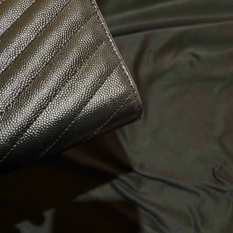 YSL聖羅蘭SAINT LAURENT 金釦荔枝皮長夾-13