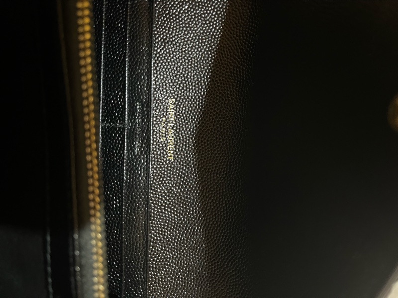 YSL聖羅蘭SAINT LAURENT 金釦荔枝皮長夾-19