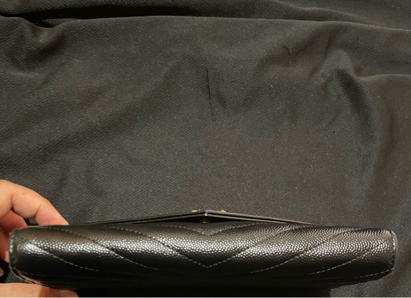 YSL聖羅蘭SAINT LAURENT 金釦荔枝皮長夾-33