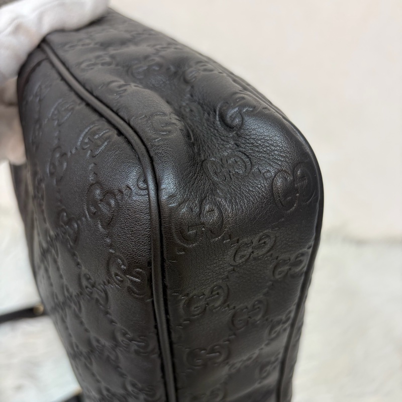 GUCCI 208468 深咖 金釦 牛皮 壓紋 公事包 手提包 電腦包-11