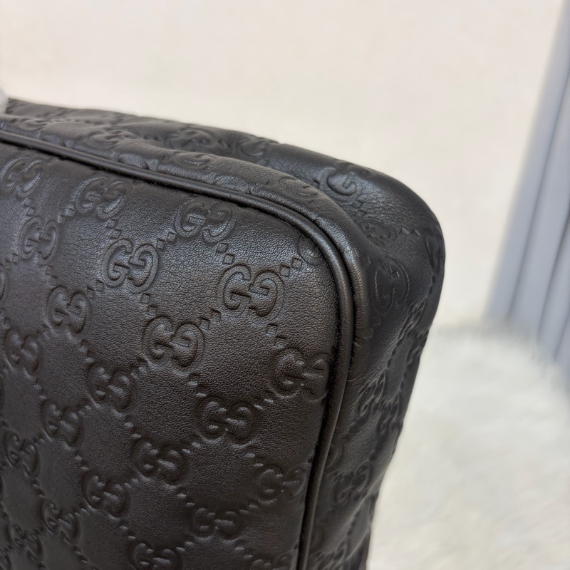 GUCCI 208468 深咖 金釦 牛皮 壓紋 公事包 手提包 電腦包-12