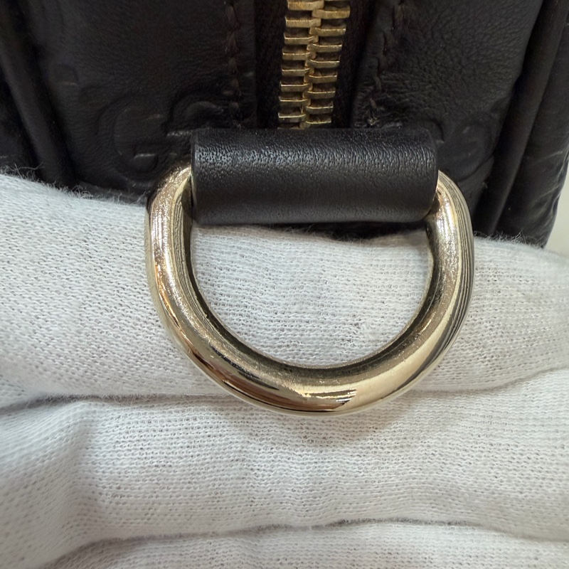 GUCCI 208468 深咖 金釦 牛皮 壓紋 公事包 手提包 電腦包-19