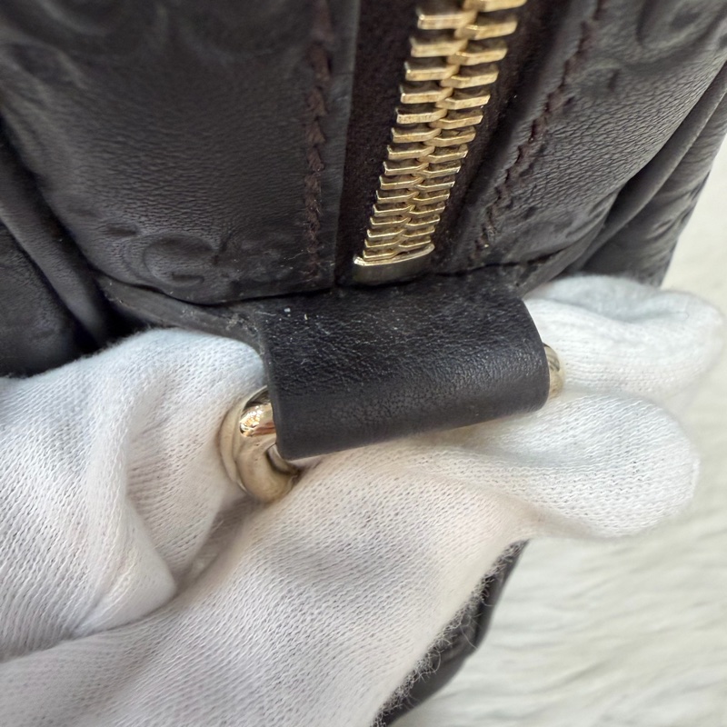 GUCCI 208468 深咖 金釦 牛皮 壓紋 公事包 手提包 電腦包-20