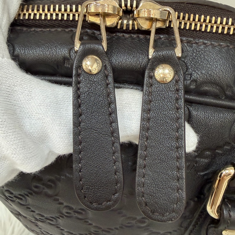 GUCCI 208468 深咖 金釦 牛皮 壓紋 公事包 手提包 電腦包-24