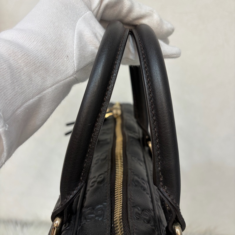 GUCCI 208468 深咖 金釦 牛皮 壓紋 公事包 手提包 電腦包-27