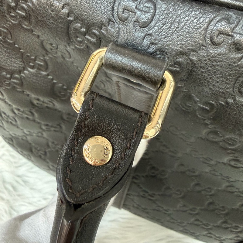 GUCCI 208468 深咖 金釦 牛皮 壓紋 公事包 手提包 電腦包-31