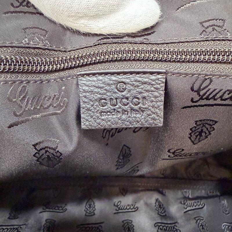 GUCCI 208468 深咖 金釦 牛皮 壓紋 公事包 手提包 電腦包-44