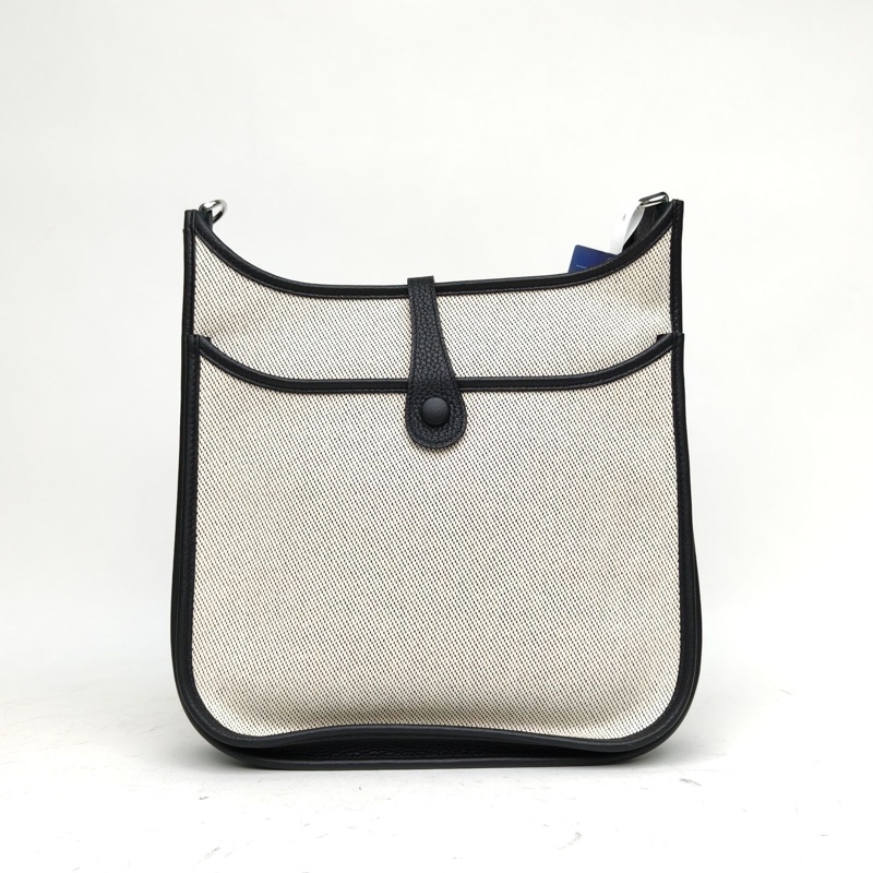 HERMES Evelyne小號29黑色TC皮/帆布Z刻銀扣-2