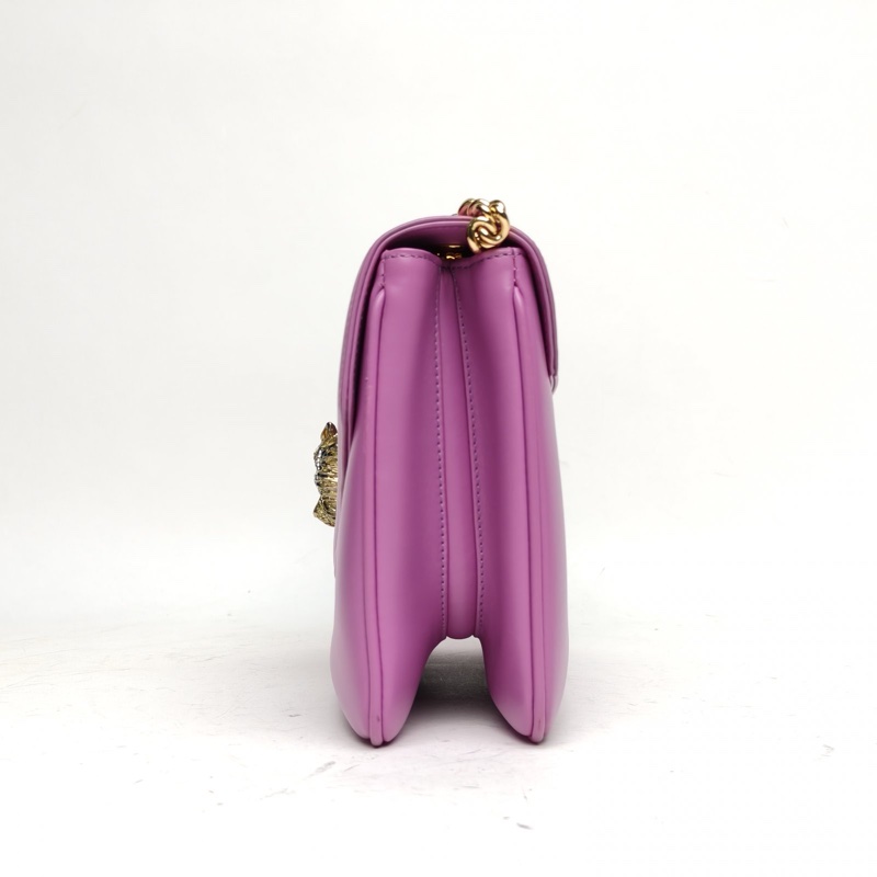 GUCCI 紫色牛皮金扣Zumi虎頭信封包27-1