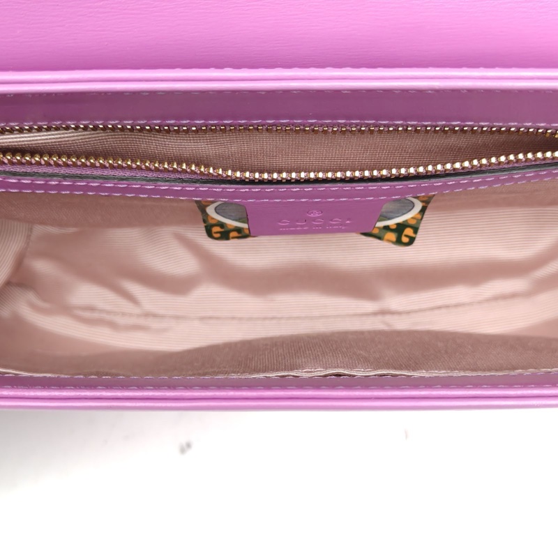 GUCCI 紫色牛皮金扣Zumi虎頭信封包27-5