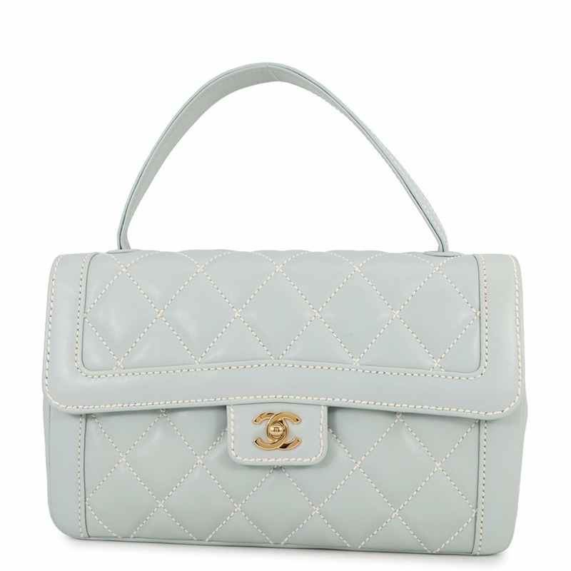 香奈兒手提包,野性縫線,絎縫,Coco標誌,羊皮,香奈兒女士手提包。-0