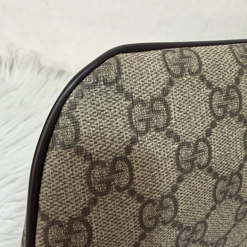 GUCCI 233269 咖皮 防水 PVC 銀釦 胸口包 腰包-7