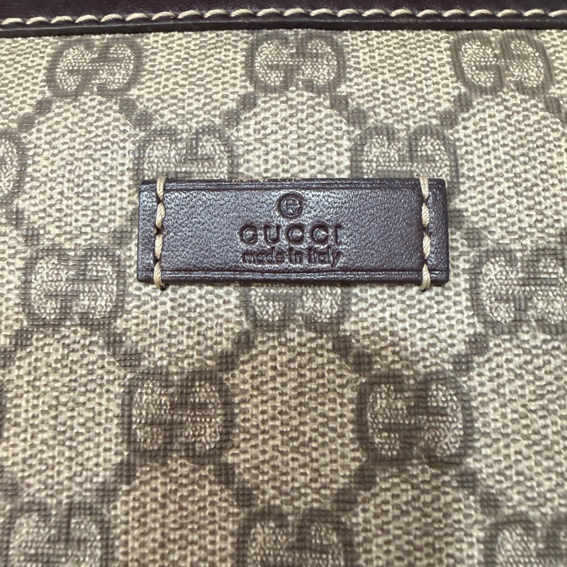 GUCCI 233269 咖皮 防水 PVC 銀釦 胸口包 腰包-20