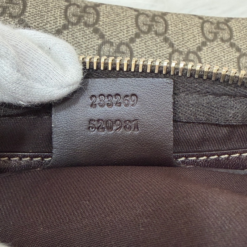 GUCCI 233269 咖皮 防水 PVC 銀釦 胸口包 腰包-38