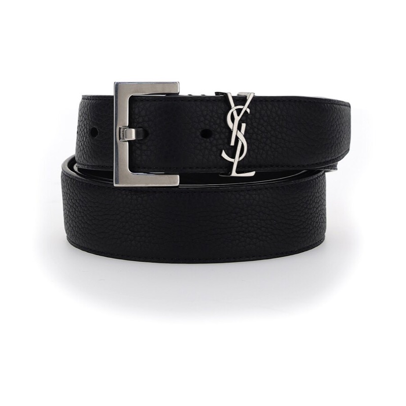 Saint Laurent 男士 logo扣飾皮帶70 75 80 85 90 95 100 105 110碼3cm-0