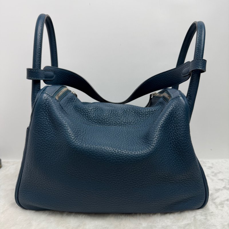 Hermes愛馬仕 Lindy30 手提肩背包 鴨子藍銀扣-1